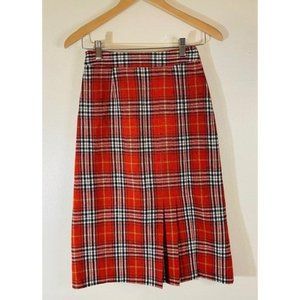 Vintage Hopeshow Women's Long Academia Plaid Wool Skirt